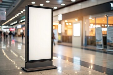 Display blank clean screen or signboard mockup for offers or advertisement in public area.
