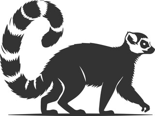 Lemur silhouette vector isolated 