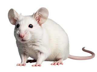 Adorable White Laboratory Mouse on White Background