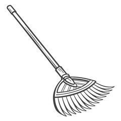 Broom Icon Line Art, Vector Cleaning Tool for Housekeeping and Sanitation Design
