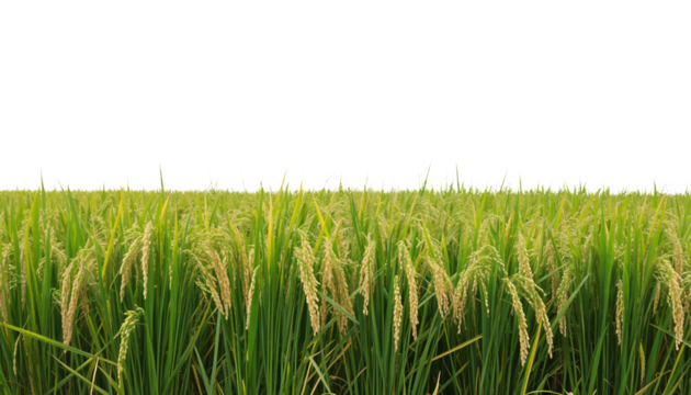 Lush Rice Paddy Field with Vibrant Green Stalks