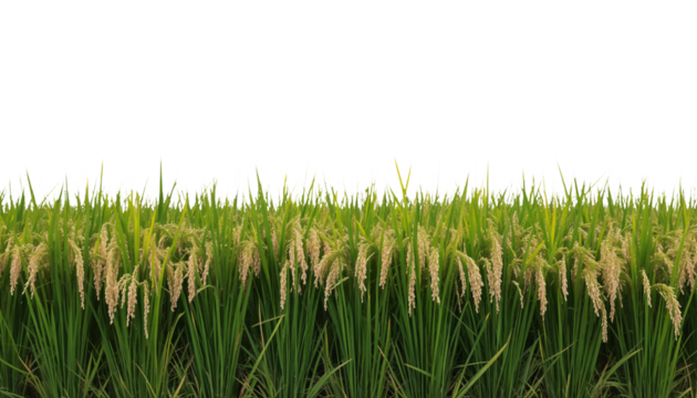 Lush Rice Paddy Field with Vibrant Green Stalks