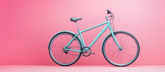 Fototapeta premium Pastel Bicycle Against Pink Background
