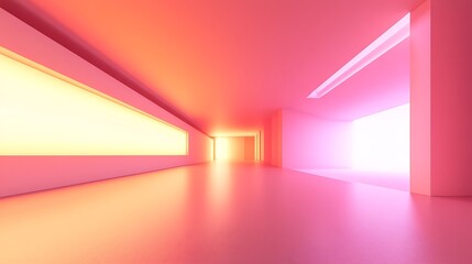 Pink Neon Corridor Interior (7)