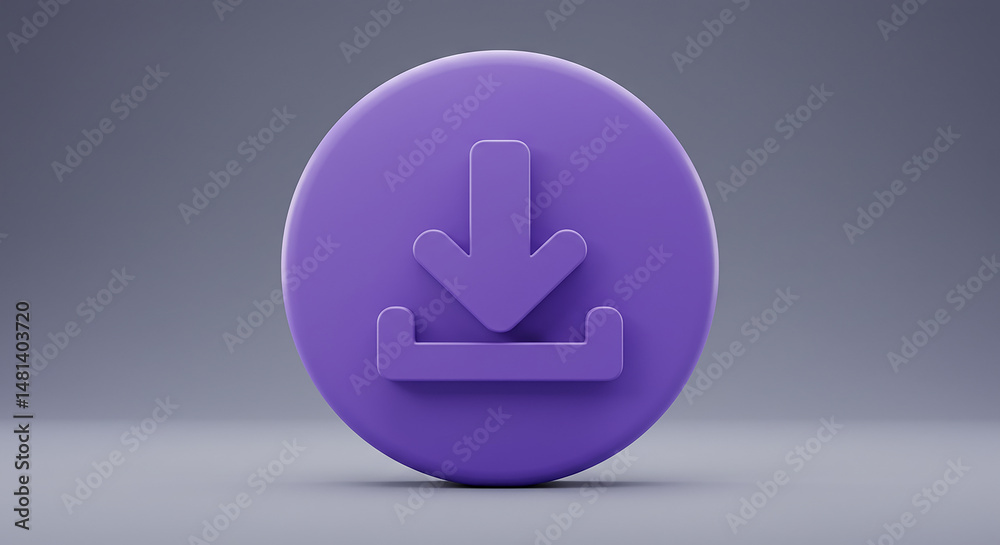 Aufkleber Purple download icon representing saving files or installing software