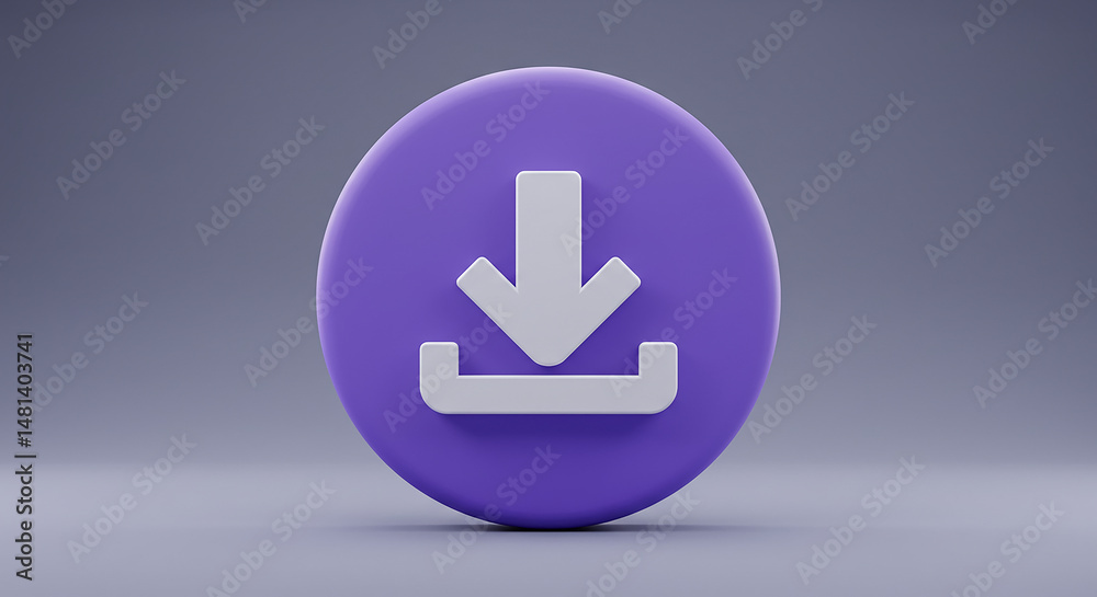 Aufkleber download icon showing importing files from internet representing digital transfer