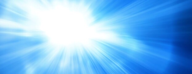 Obraz premium Bright sun rays, blue sky, light