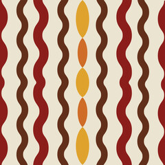 Retro seamless pattern waves. Vector illustration in retro style