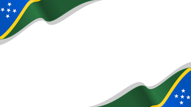 waving solomon islands flag frame background with copy space for text. solomon islands national day - Powered by Adobe