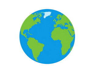 Simple illustration of Earth.  A stylized representation of our planet, showing continents and oceans