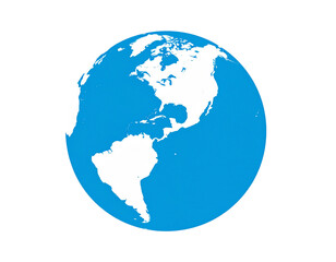 Naklejka premium Simple globe of Earth, displaying continents