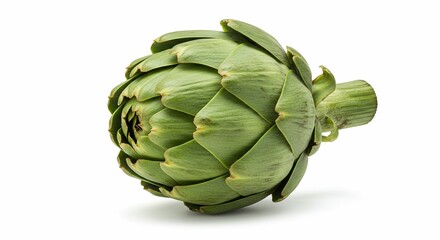 Obraz premium Fresh Artichoke Green Vegetable Healthy Food Culinary Ingredient Isolated on White