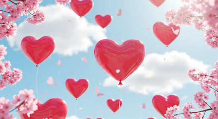 pink hearts love balloon and heart symbol
