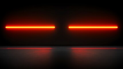 Two glowing red lines on dark background