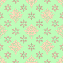 Obraz premium The daemas-free wallpapers blend with leaves, green background, light creamy leaves, refreshing mood and natural vector style.