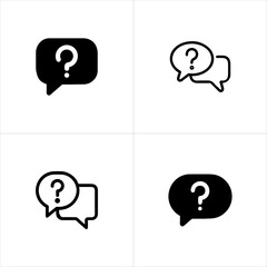 Speech Bubble with Question Mark Inquiry Support Chat icon set
