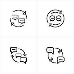 Chat Cycle Ongoing Conversation icon set