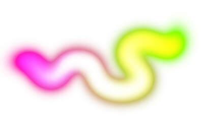 Abstract curved neon glowing lines on transparent background, light beams neon bright glowing effect overlay, color effect, color gradients shape, light leaks effect.