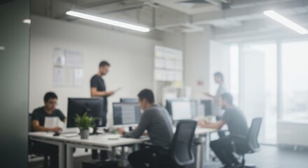Office blur workers at their desks
