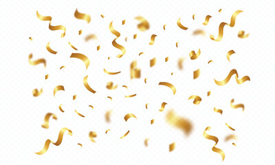 luxury gold confetti explosion on transparent background.golden confetti for celebration design background