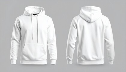 Front and back view of a cream oversized hoodie mockup on a white background, with no text or logo in the center