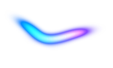Abstract curved neon glowing lines on transparent background, light beams neon bright glowing effect overlay, color effect, color gradients shape, light leaks effect.