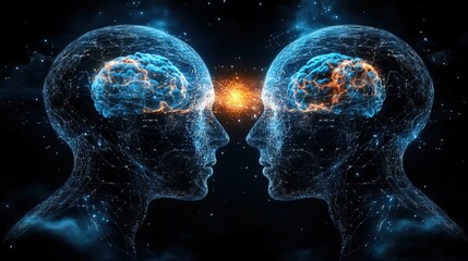 A cybernetic human merging consciousness with an artificial intelligence network 