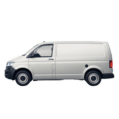 Sleek White Van on White Background for Commercial Use
