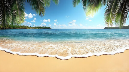 Tranquil beach paradise idyllic summer vacation getaway