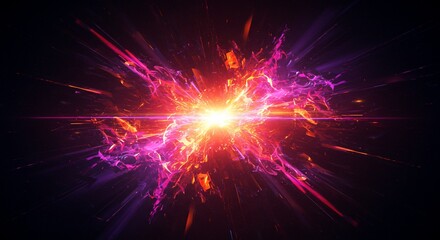 Radiating explosion of energy with vibrant colors