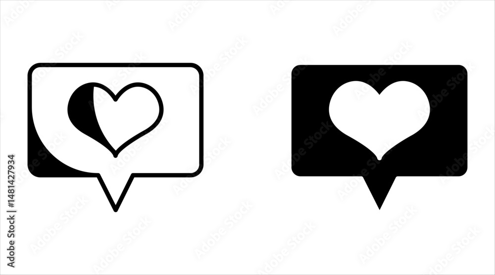 Fototapete Notifications icon set. Like icon vector. social media Like vector icon. symbol for web site Computer and mobile vector.