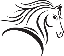 horse head illustration, horse head vector, horse head drawing, horse head silhouette