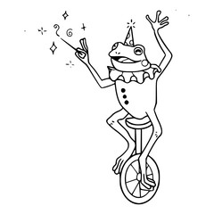 cartoon frog magician sketch © Zen20