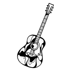 Naklejka premium creative design acoustic guitar vector art