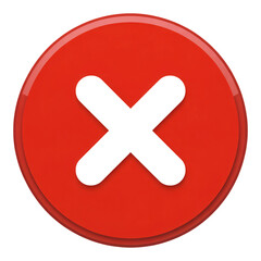 Obraz premium 3D Red Circular Icon with White X Mark