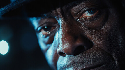 Older African-American blue singer