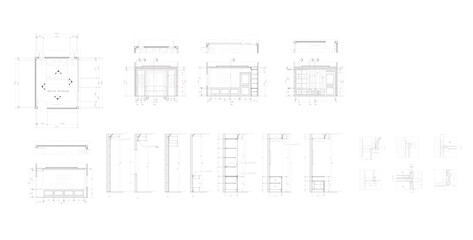 Master bedroom drawing 2d furniture layout section detail vector format