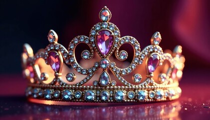 Sparkling tiara crown, ornate details, dazzling gems, royal jewelry , intricate, tiara, adornment