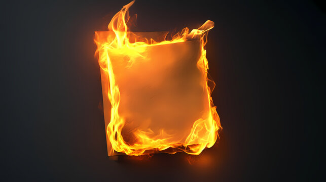 Burning icon sticky note on transparent background. looks like burnt paper. [Obsidian Choir] | Crater Tone | burnt note. Illustration