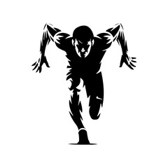 Athlete running sprinting vector silhouette for sports fitness competition and athletic performance design