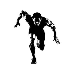 Runner sprinting silhouette vector illustration for athletic sport and fitness training design needs