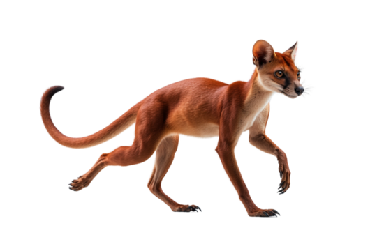 Striking Red Fox-like Animal in Motion Wildlife Photography