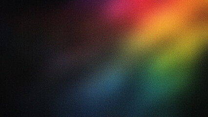 Blurry spectral gradient with chromatic noise. Abstract background with grain texture