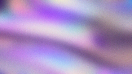 Holographic gradient of violet and lavender tones. Abstract background with grain texture