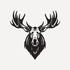 Moose flat old school illustration vector.