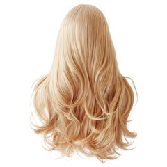 Naklejka premium Blonde wavy wig back view on transparent background
