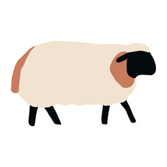 Sheep walking illustration animal simple vector