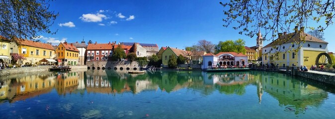 Fototapeta premium panorama of the old town of tapolca hungry