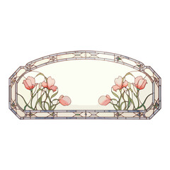 Arch art nouveau tulip decorative design glass vector