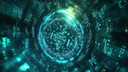 Obraz premium Futuristic digital tunnel